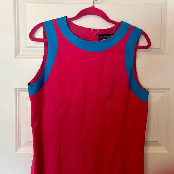 Harve Benard Hot Pink Sheath Dress with Turquoise Trim - Picture 3 of 5